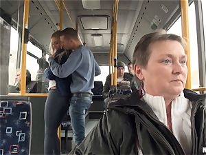 Lindsey Olsen romps her dude on a public bus